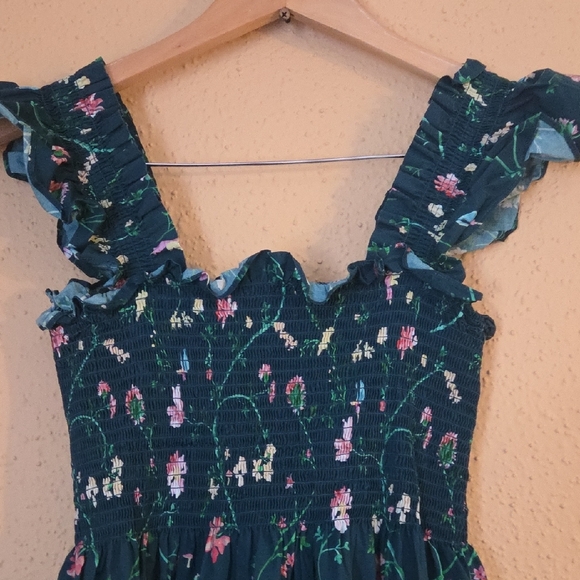 Hill House Teal Floral Midi Dress - Picture 9 of 10